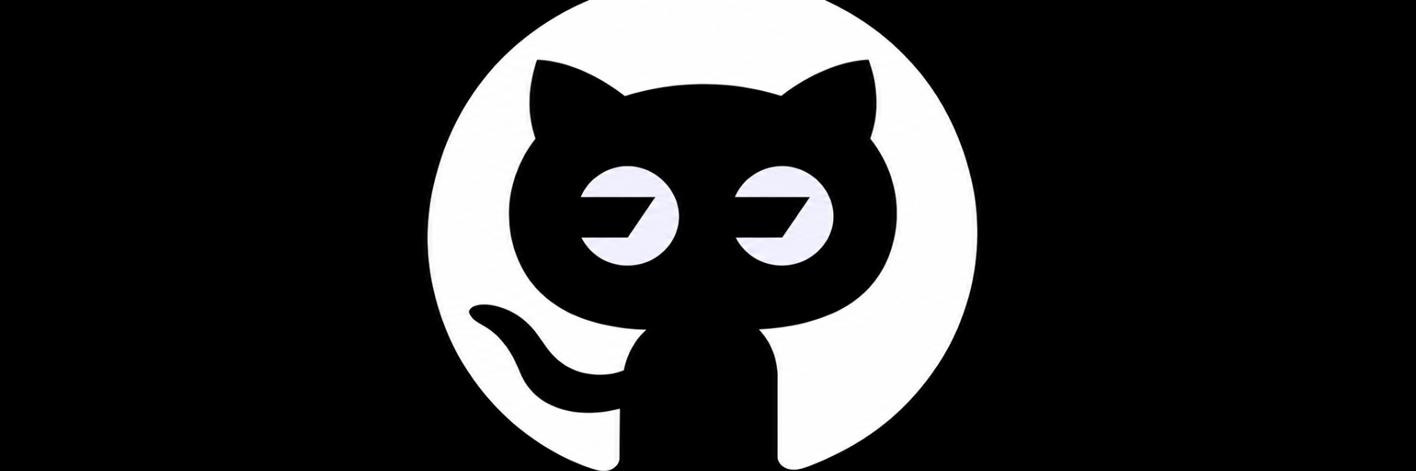 Wide black and white FomoHub cat artwork